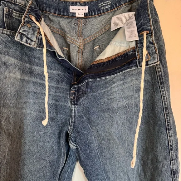 Good American Good Extreme Barrel Jeans High Rise Loose Fit Size 8 / 29 - Picture 5 of 9